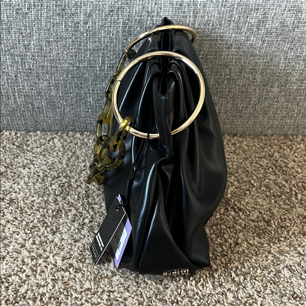 NWT House of Want Black Chill Framed Clutch Black Box Calf - Picture 4 of 11